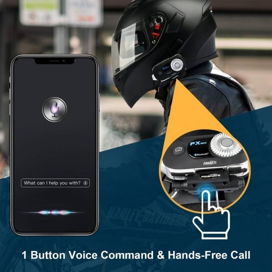 OBEST Casque de Moto Bluetooth 5.0 sans Fil,Kit Bluetooth Casque Moto  Réponse Automatique,Son Stéréo,Étanche à la Poussière et à l'Eau,Connecté à  Un