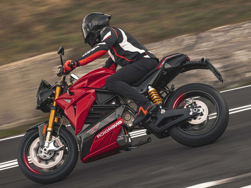 ride a high speed electric motorcycle 