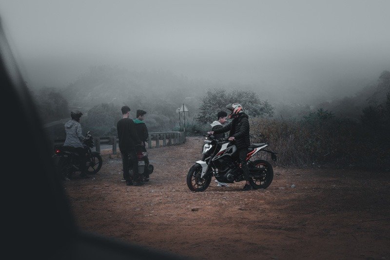 Riding Motorcycle In the fog