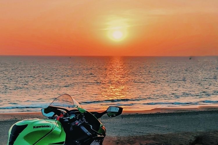 Sunset View in Cross Country Motorcycle Trip