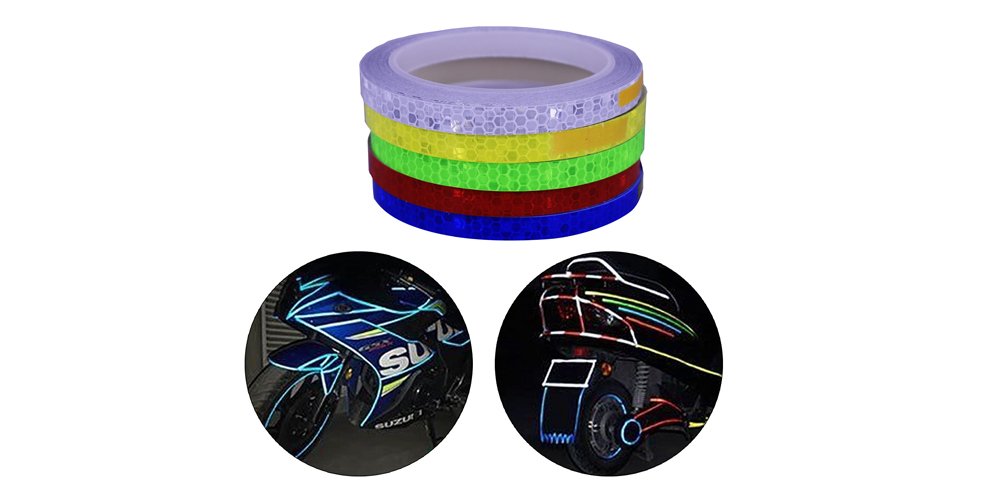 add reflective tape onto your motorcycle can also improve its visibility