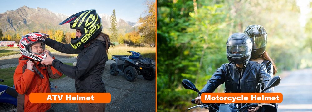 ATV helmet vs motorcycle helmet usage compare