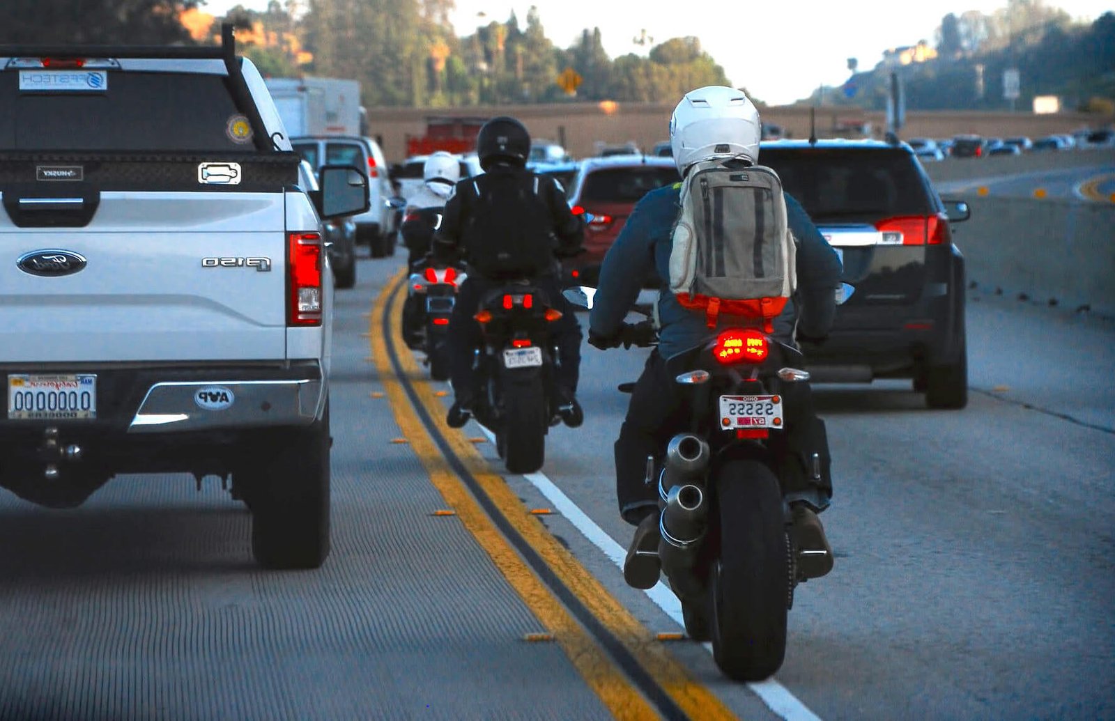 be aware of the surroundings when lane splitting