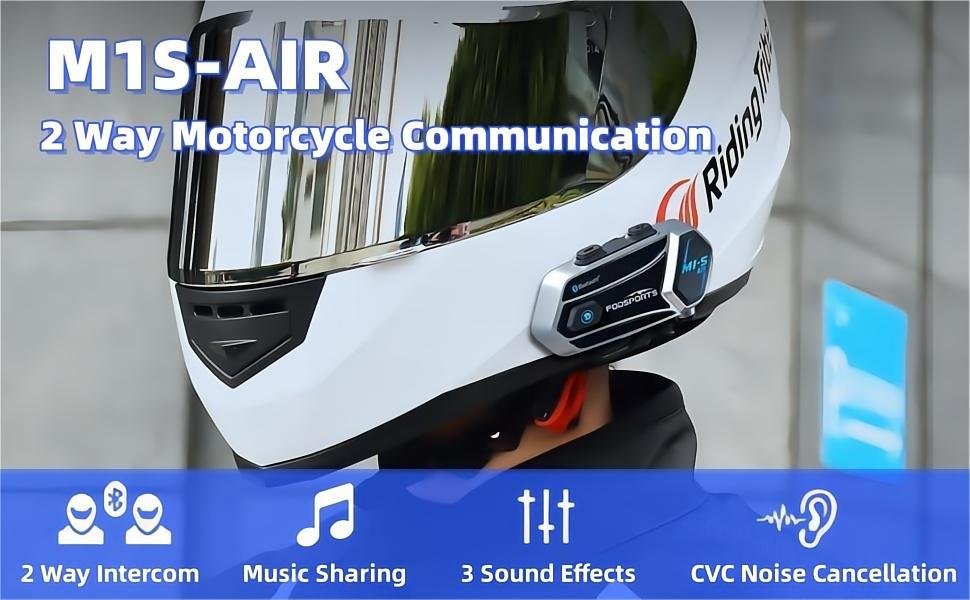 Fodsports M1-S Air - Low-Cost Full Face Helmet Intercom two way motorcycle communication