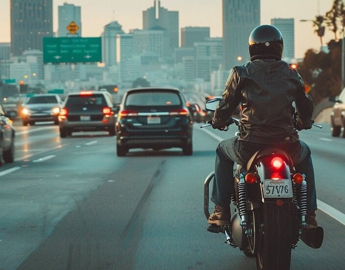 Leave enough following distance when riding behind different vehicles