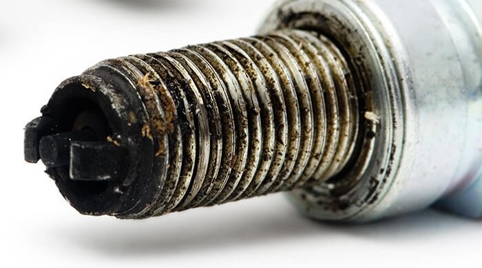 motorcycle fouled spark plug