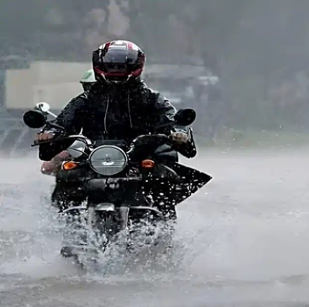 motorcycle in rainy days