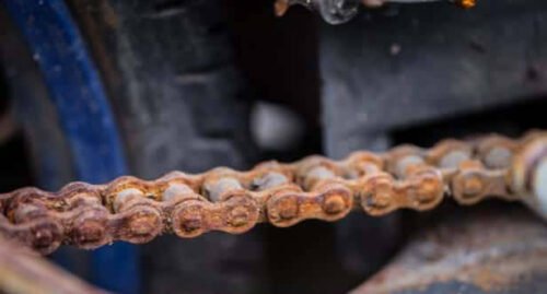 rusty motorcycle chain