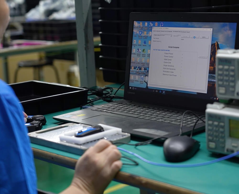 Fodsports intercom product testing during factory production