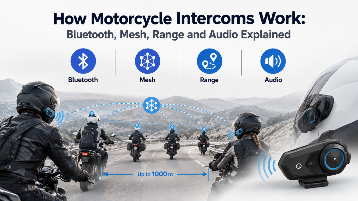 How Motorcycle Intercoms Work: Bluetooth, Mesh, Range and Audio Explained