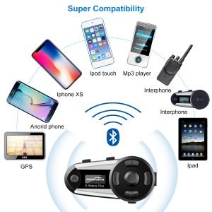 V6 Plus Bluetooth Intercom 6 Riders Helmet Communication