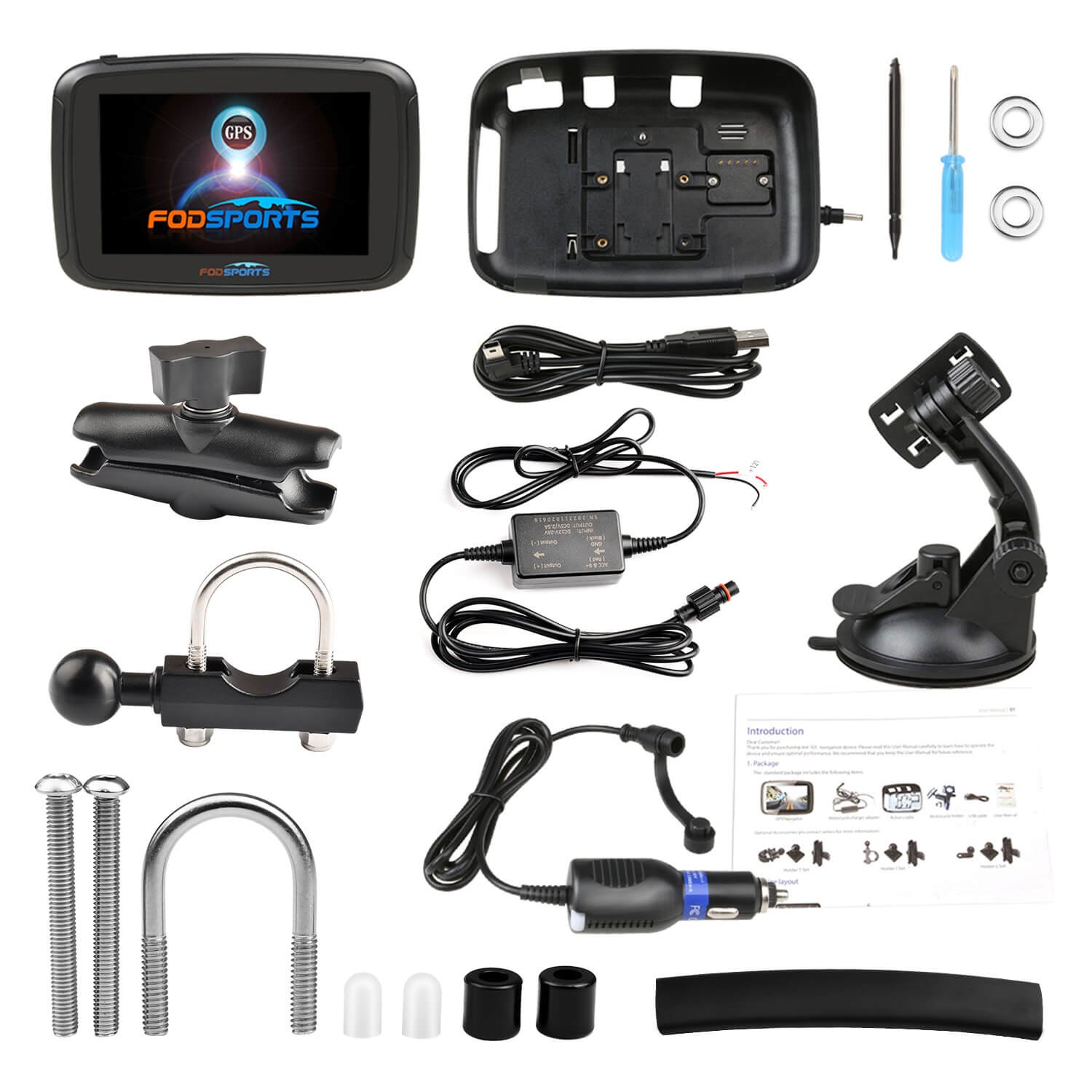 5 inch Motorcycle GPS M5S Pro kit accessories