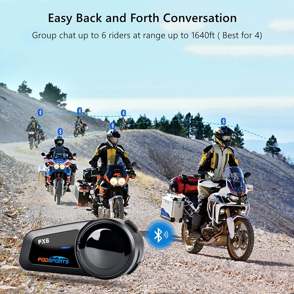 EJEAS V6 Pro Waterproof 6 Riders Motorcycle Bluetooth Helmet Intercom  Talking