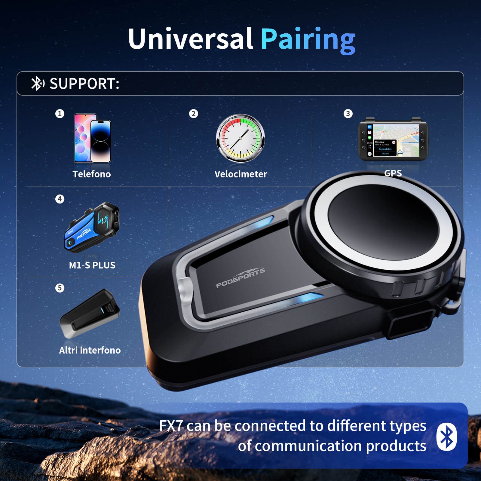 Fodsports FX7 universal pairing feature